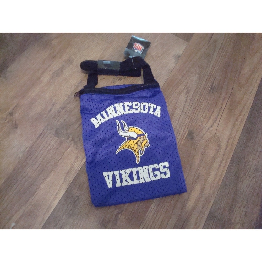 MINNESOTA VIKINGS JERSEY 6X8 POUCH   BAG PURSE  DEADSTOCK‎  VINTAGE ST4